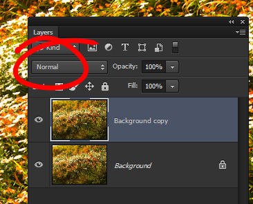 normal blend mode in Photoshop