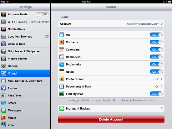 icloud imap settings