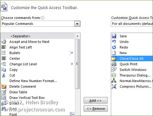 customize mini toolbar word 2013