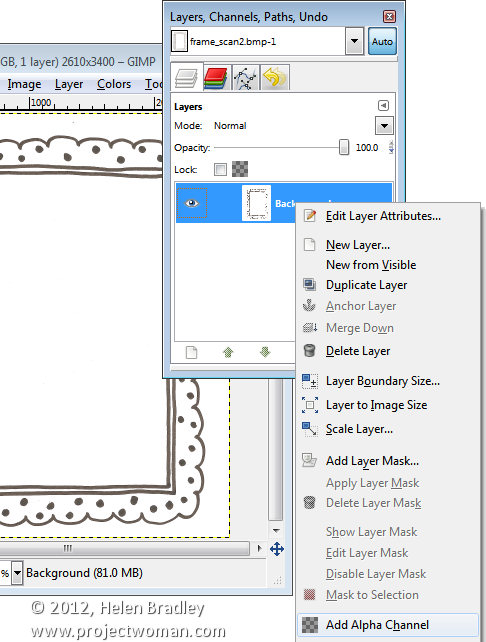 gimp transparent background move to layer