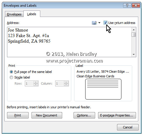 how to make multiple address labels in word