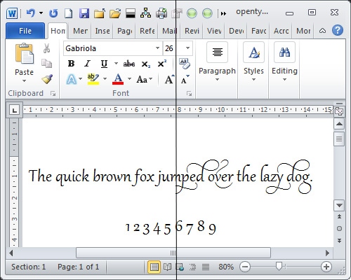 fonts for word 2010