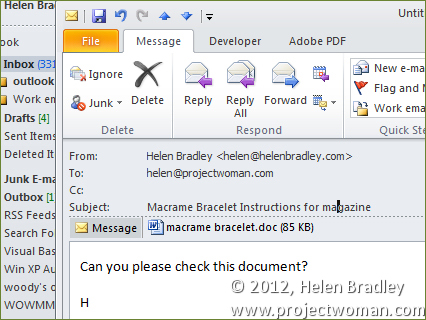 outlook projectwoman annoying