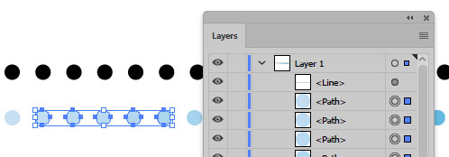 how to extract vector dots from a dotted stroke 