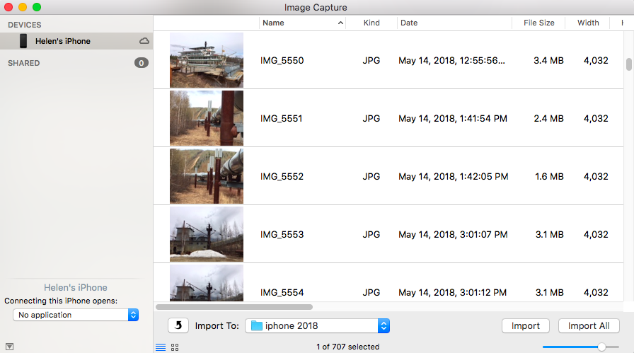 import photos to a mac bypassing Photos application 